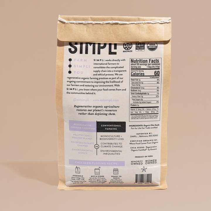 SIMPLi - Wholesale Protein/Superfood Powder - SIMPLi Regenerative Organic Chia Seeds1