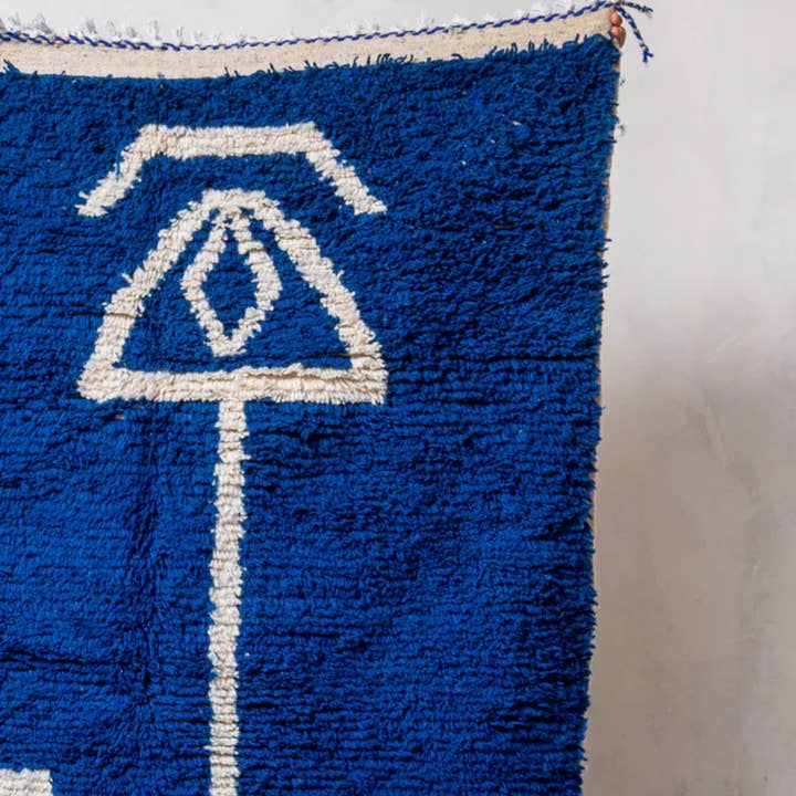 BohoVibeCraft – wholesale Area rug – Cobalt Blue Abstract Moroccan Shag Rug Wholesale Area Rug7