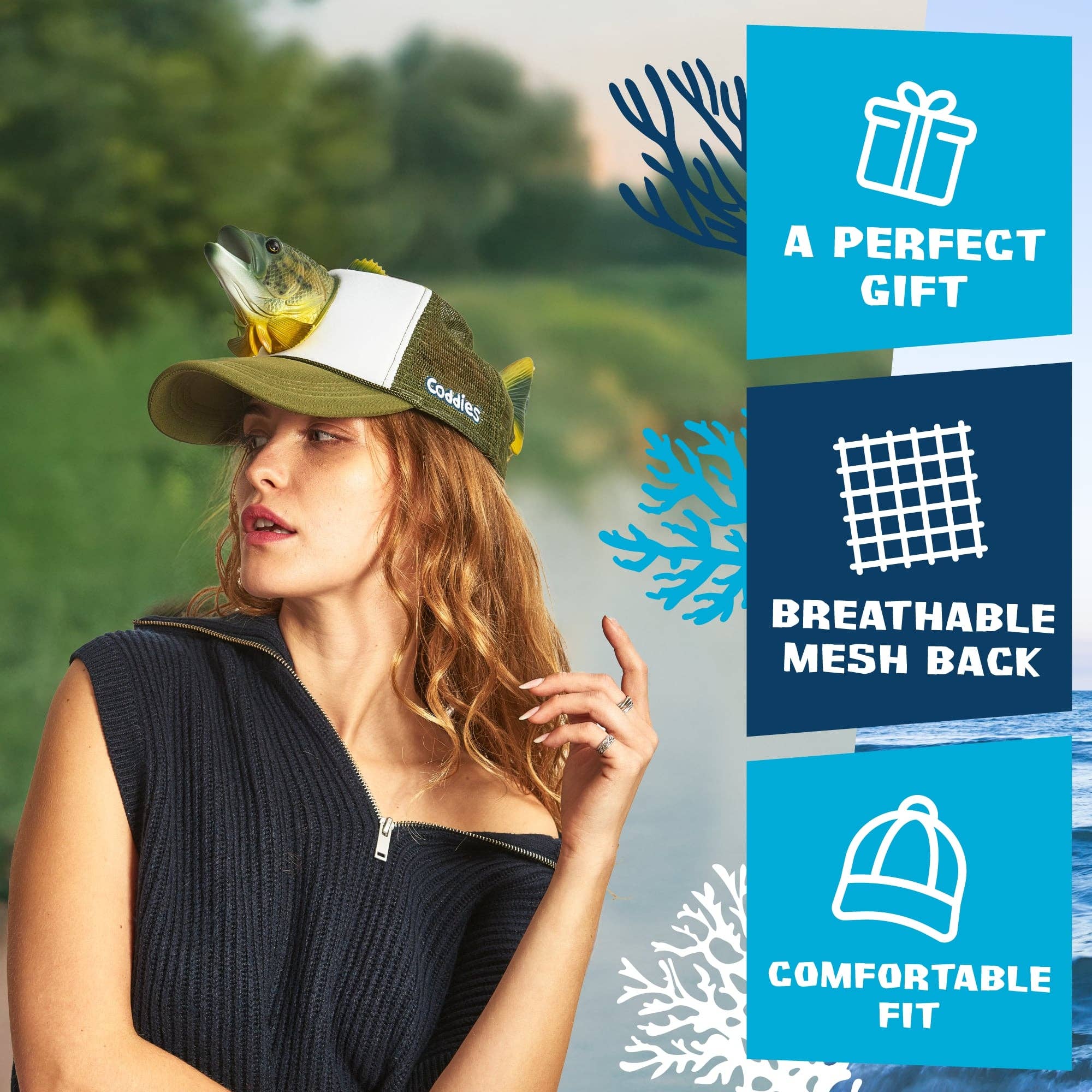 Coddies - Venta al por mayor Gorra trucker - Unisex - Sombrero de pez Coddies® Bass4