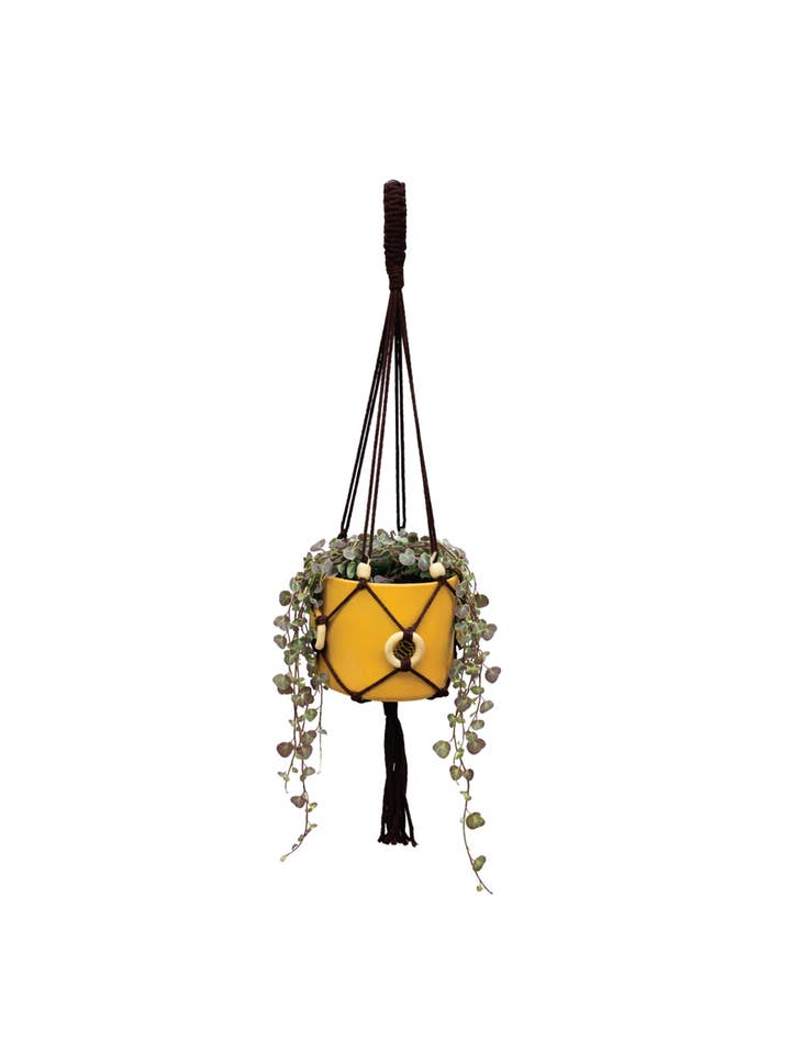 Colgador para plantas con anillos de madera, color chocolate oscuro para venta al por mayor de Soul of the Party