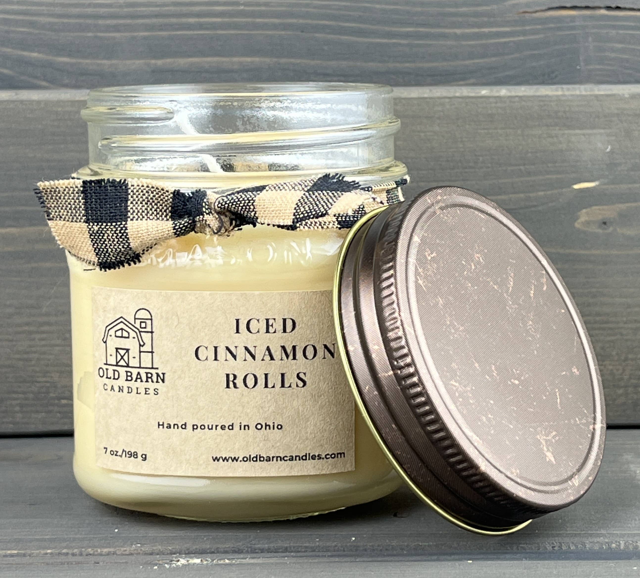 Old Barn Candles - Wholesale Jar/Filled Candle - Iced Cinnamon Rolls 8oz Premium Scented Mason Jar Candle1