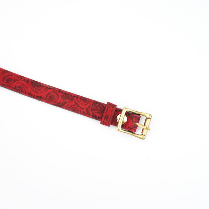 Liebe Seele - Wholesale Sex Toy - Kinbaku Ukiyoe Luxury Red Rosy Lamb Suede Leather Blindfold