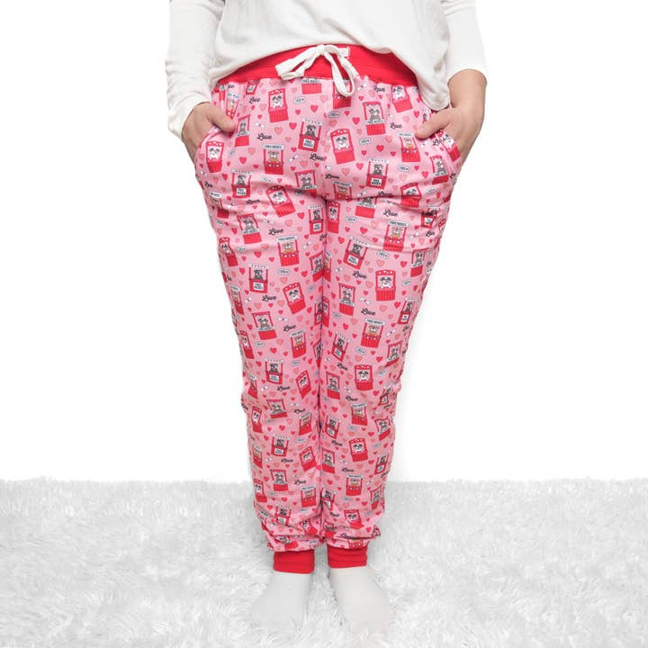 Pittie Kissing Booth Human Pants - Pink for wholesale by Pittie Clothing Co.