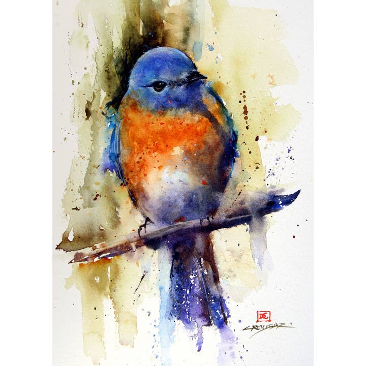 5 x 7" Greeting Card 'EASTERN BLUEBIRD' for wholesale by The Art of Dean Crouser Greeting Cards & Stickers