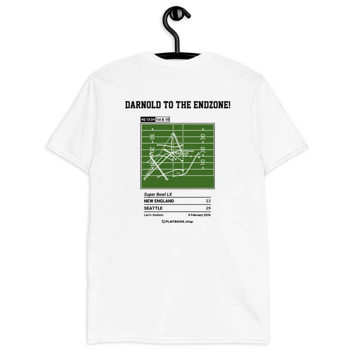 Seattle Seahawks Greatest Plays T-shirt: Darnold to the Endzone! (2026) for wholesale by Playbook Products