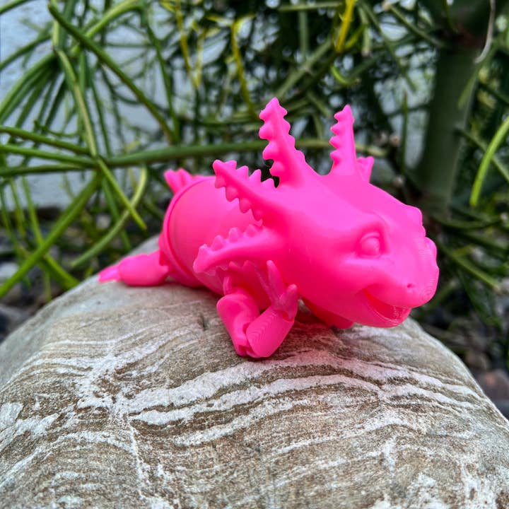 NumanPrints – Engroshandel Fidget - Børn – Glad Axolotl Cute Smile 3D-trykt artikuleret bevægelig