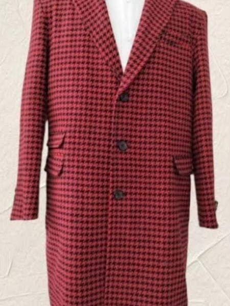 Herre Peacoat Plaid Overfrakke Plaid Topcoats Rød for engroshandel hos Alberto Nardoni