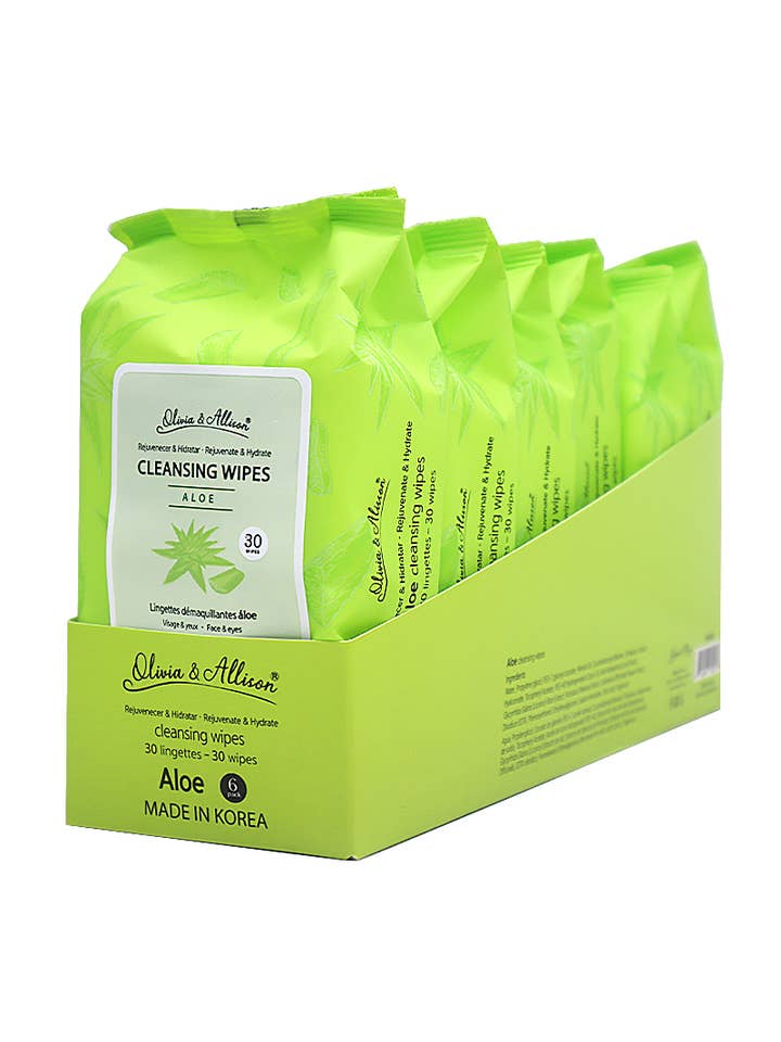 SHE MIT004 Aloe Cleansing Wipes - 6pc for wholesale by PINEAPPLE Beauty