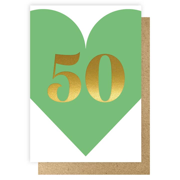 Lucky Ink - Wholesale Birthday card - Heart age 50