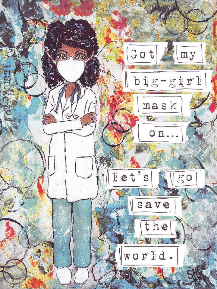 Jag har My Big Girl Mask på. Vi går och räddar världen. Konst Print för wholesale av Redefining She