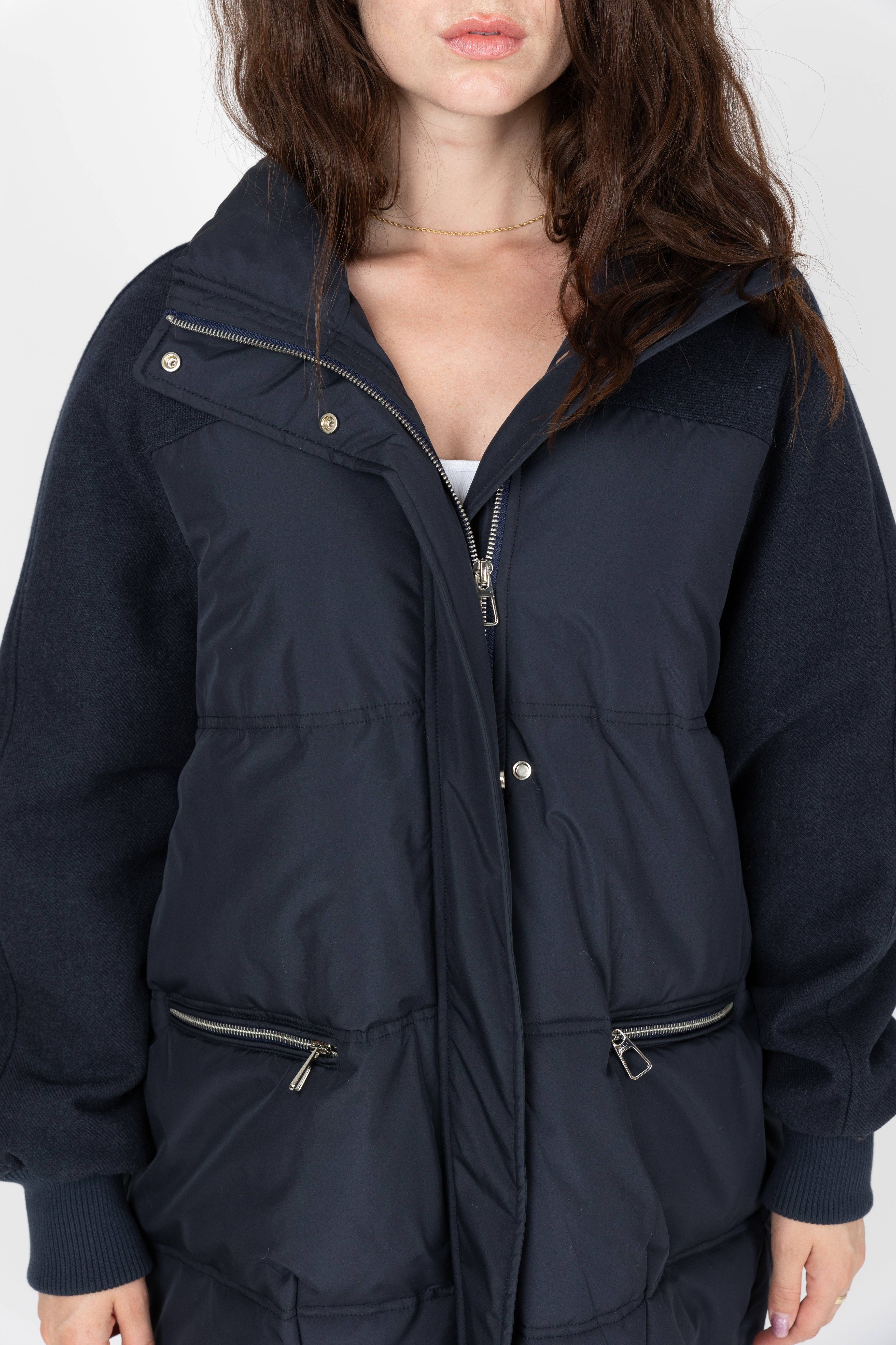 KZELL PARIS - Wholesale Puffer Jacket - Women's - BI-MATERIAL DOWN JACKET WITH WOOL5