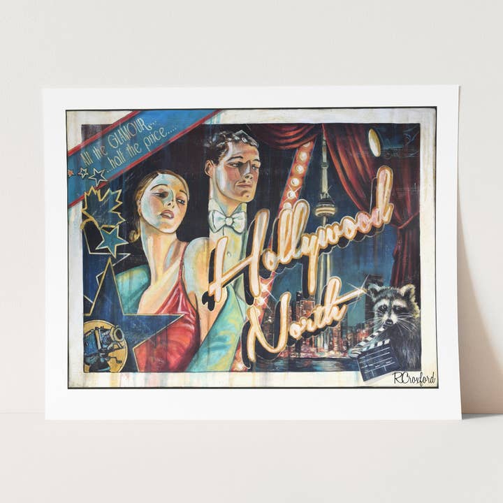 Hollywood North Toronto Poster Druck | Toronto Filmkunst für den Großhandel von Totally Toronto Art/Sassy City Studio