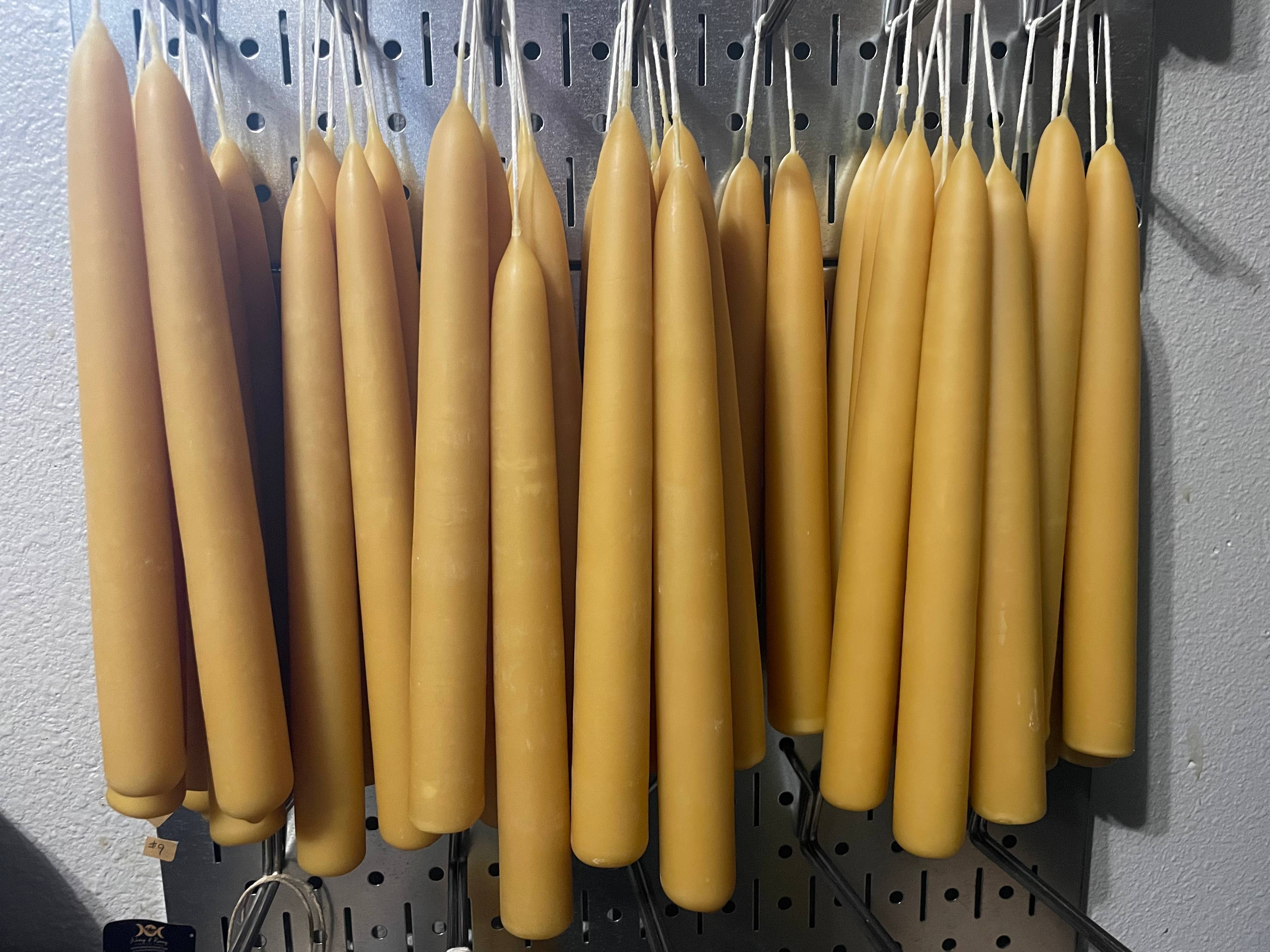 Waxing & Raining Handmade Goods - Wholesale Tapered candle/candlestick - Classic Candlestick Pair | Beeswax Candles | Hand-dipped 8