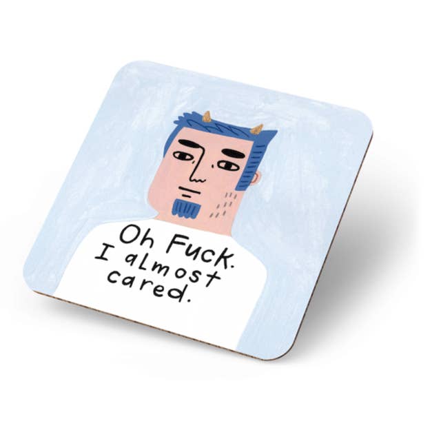 Oh, cavolo. Mi importava quasi. Sottobicchiere Grumpy Bastard. per la vendita all'ingrosso da parte di Disrupted Industries