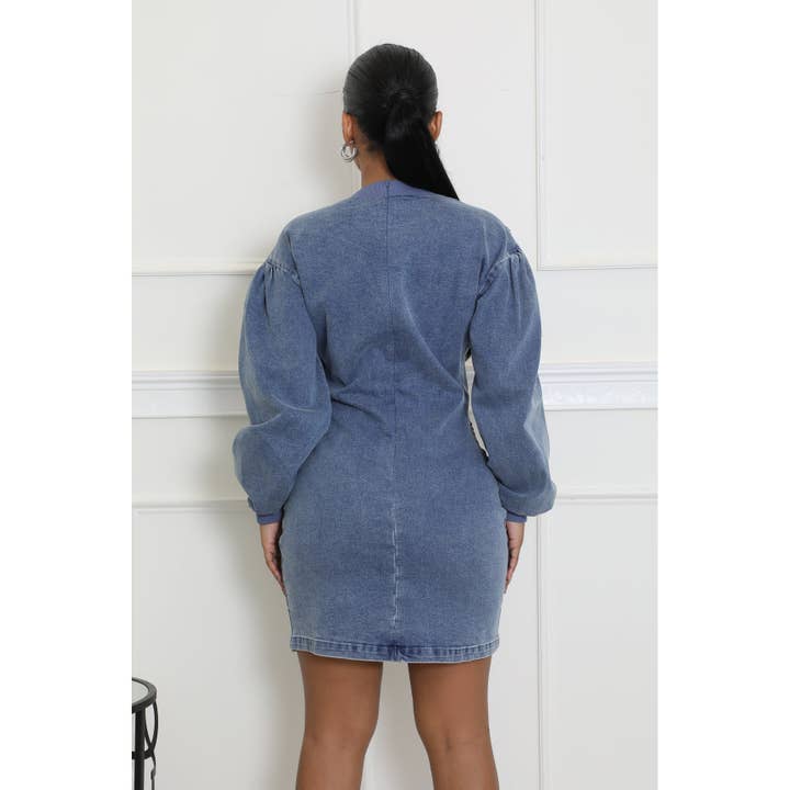 Black Pearl Clothing - Wholesale Dress - Women's - BEAUTY DENIM DRESS