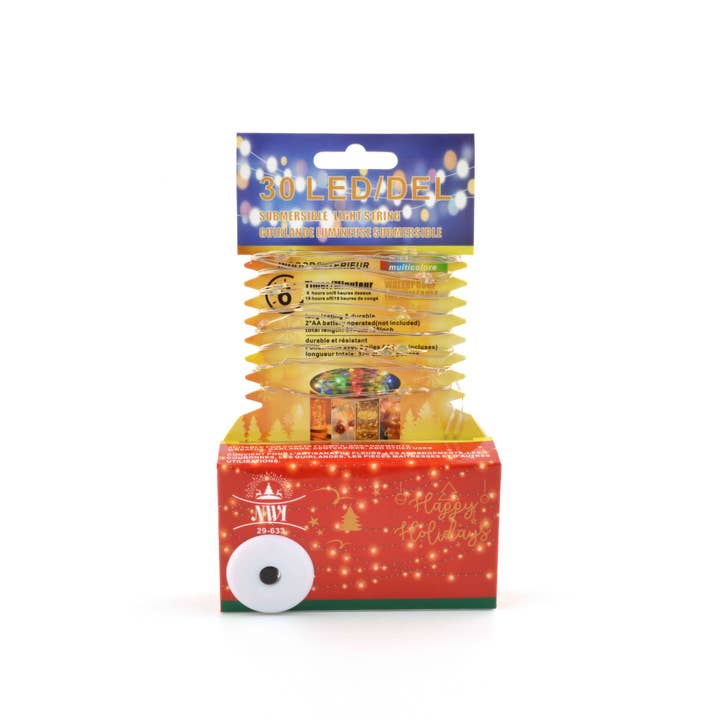IH Casa Decor - Wholesale String lights - 30LED SUBMERSIBLE LIGHTSTRING 6HR TIMER (MULTI COLOR) 12/PDQ
