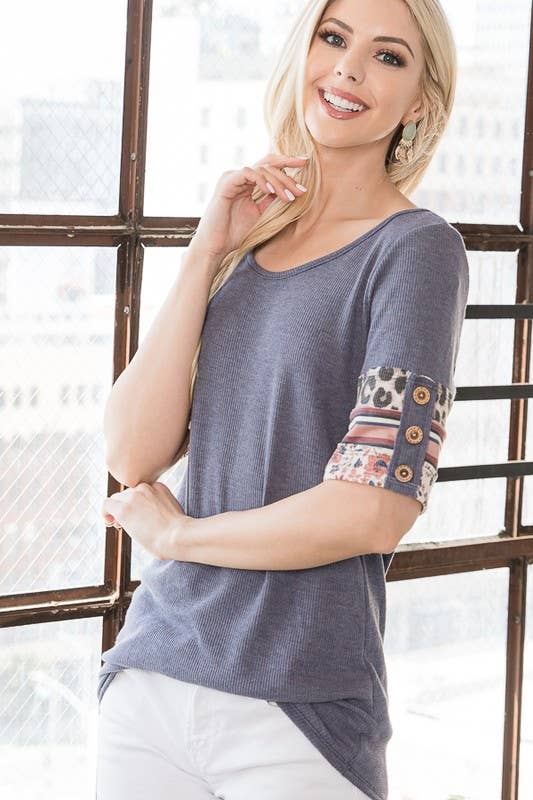 lovely melody - Wholesale Knit Top - Women's - LMT2432-Tale to Tell Patchwork Thermo Top6