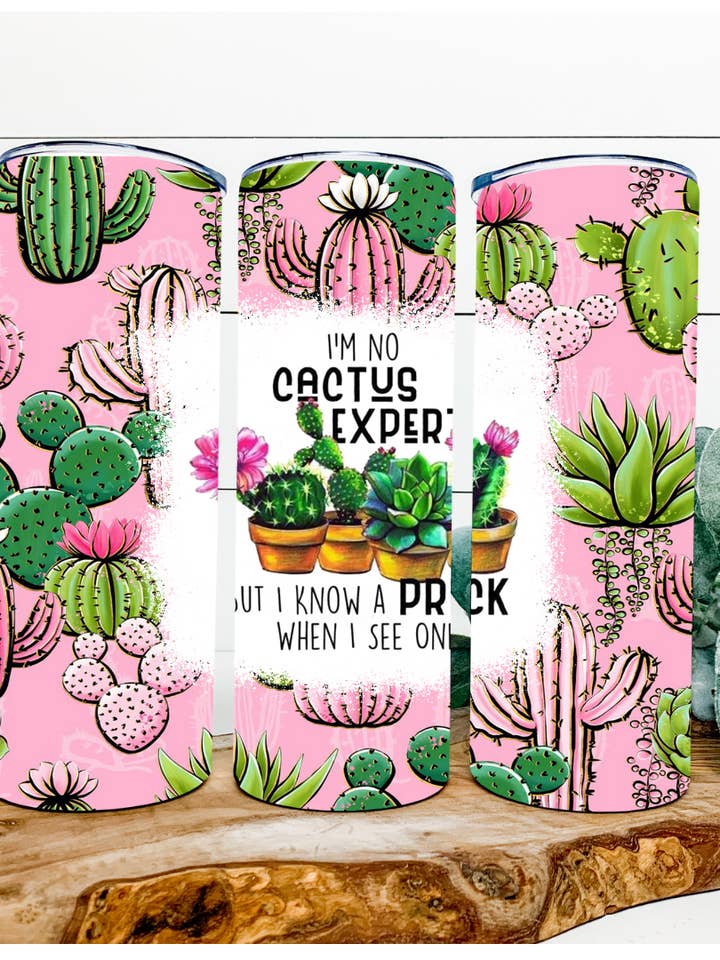 I'm no cactus expert/cactus tumbler/ cactus cups/ plant cups for wholesale by Itsfaithscreations