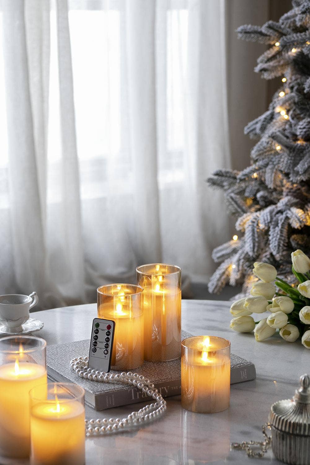 A&B Home Group Inc. - Wholesale Flameless Candle - S/3 Real Flame-Effect LED Wax Candles With Remote - Amber8