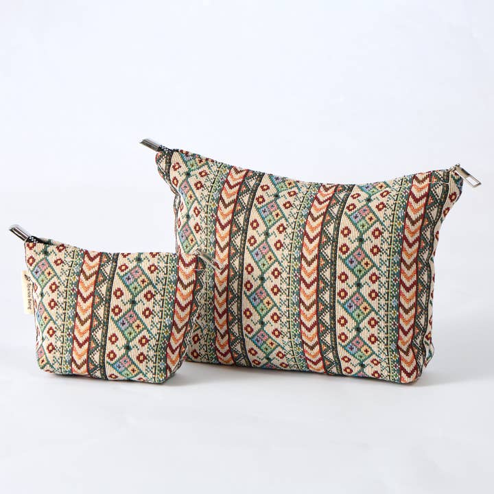 Sparkle Being - Wholesale Toiletry Bag - Women's - Modern Aztec Toiletry Bag - Travel-Friendly Cosmetic Bag