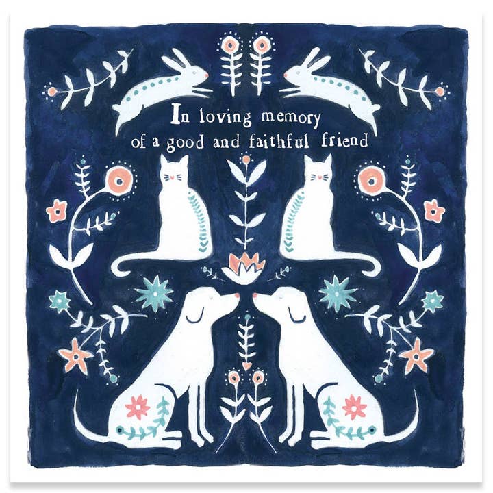 CARTE DE CONDOLÉANCES POUR ANIMAUX DE COMPAGNIE BONS ET FIDÈLES 5,5 x 5,5" pour la vente par Calypso Cards LLC