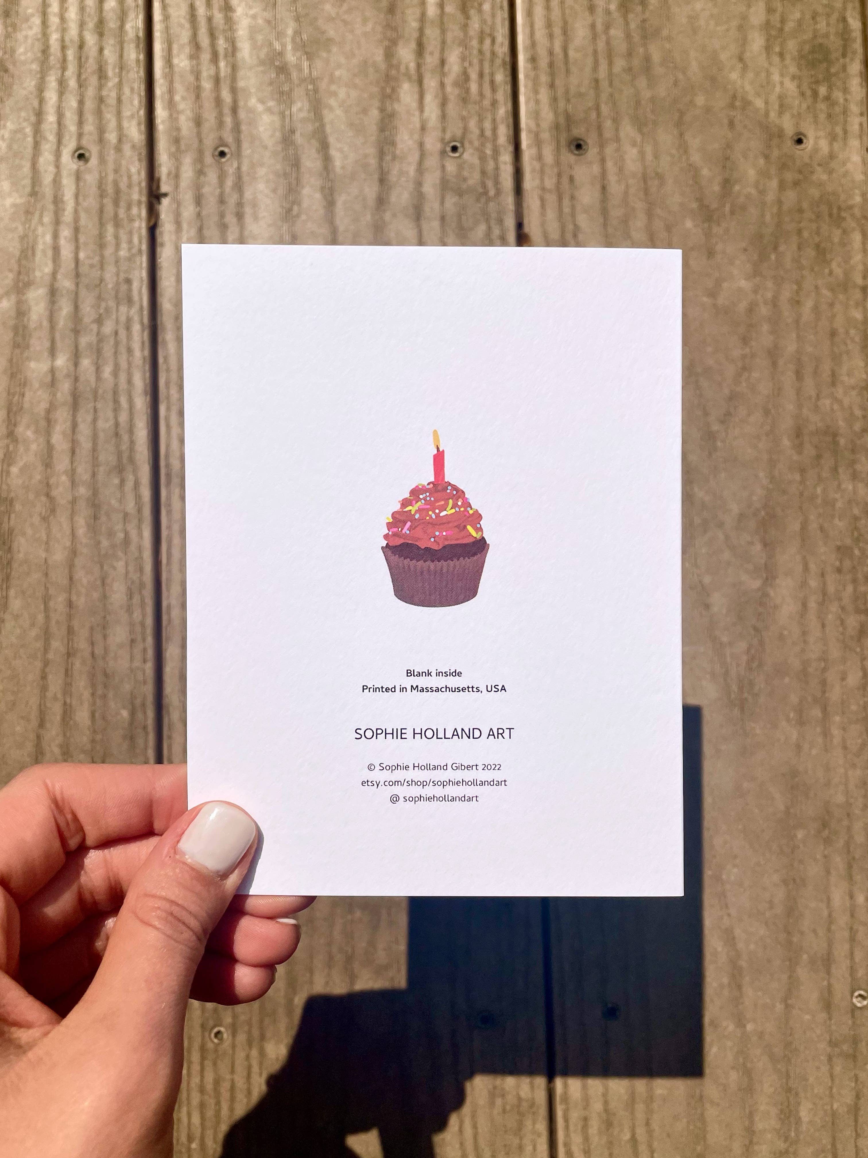 Sophie Holland Art - Wholesale Birthday Card - Birthday Cupcake Greeting Card1