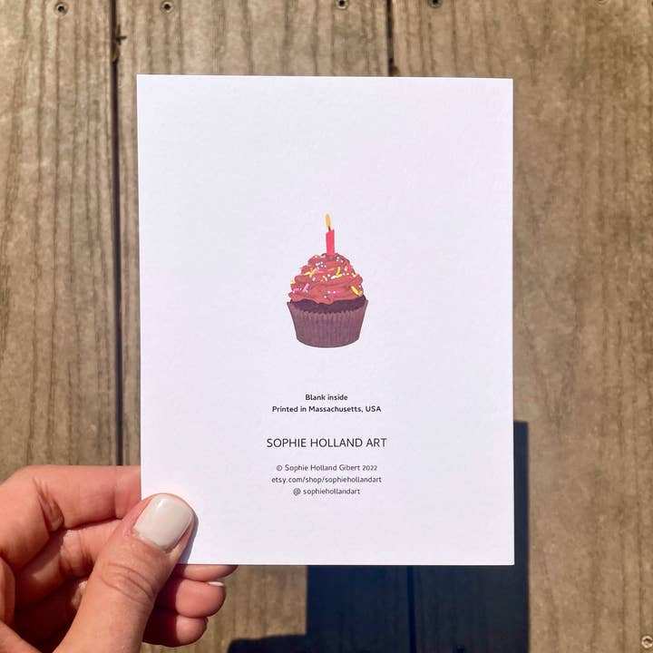 Sophie Holland Art - Wholesale Birthday Card - Birthday Cupcake Greeting Card1