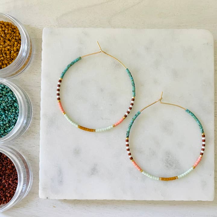 Girls Day Out by Amy Houston - Wholesale Hoop Earrings - Phoenix miyuki glass beaded hoop earrings 4