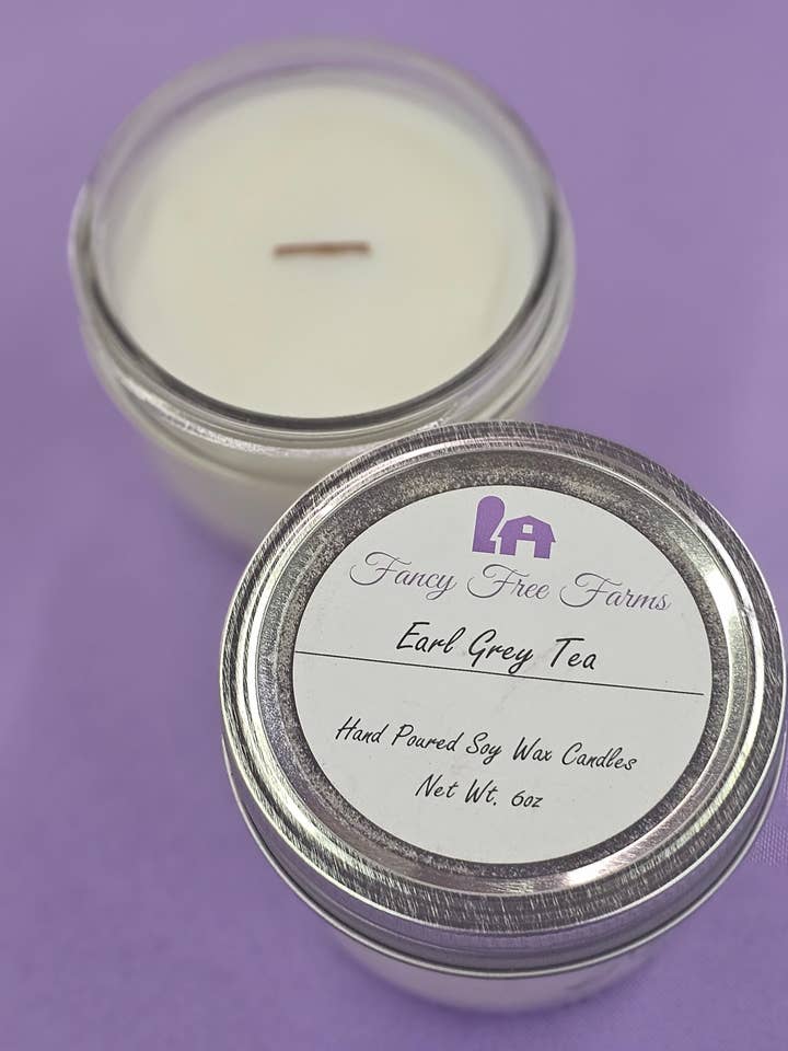 Earl Grey Tea Soy Candle for wholesale by Fancy Free Farms
