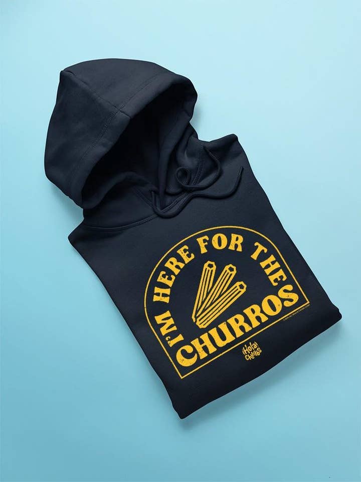 Swift Retail - Wholesale Hoodie - Men's - Here For The Churros - Bold Retro Snack Lover Graphic Hoodie2