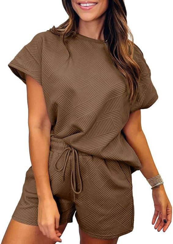 Rosa Clothing - Wholesale Top & Short Set (NOT Loungewear) - Women's - Crewneck Short-Sleeved Top Textured Stylish Shorts Set10