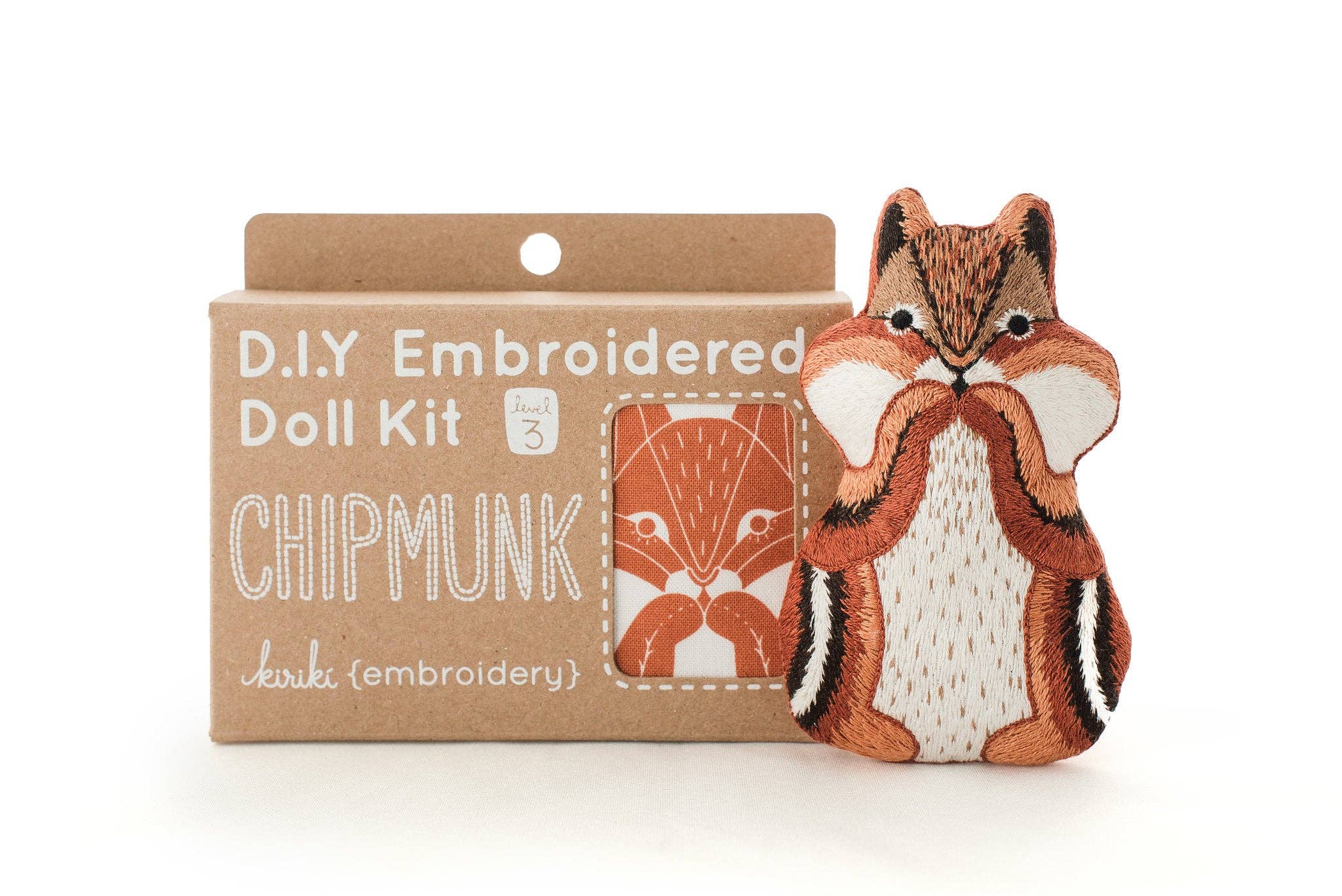 Kiriki Press - Wholesale Embroidery/Cross Stitch Supplies - Chipmunk - Embroidery Kit1