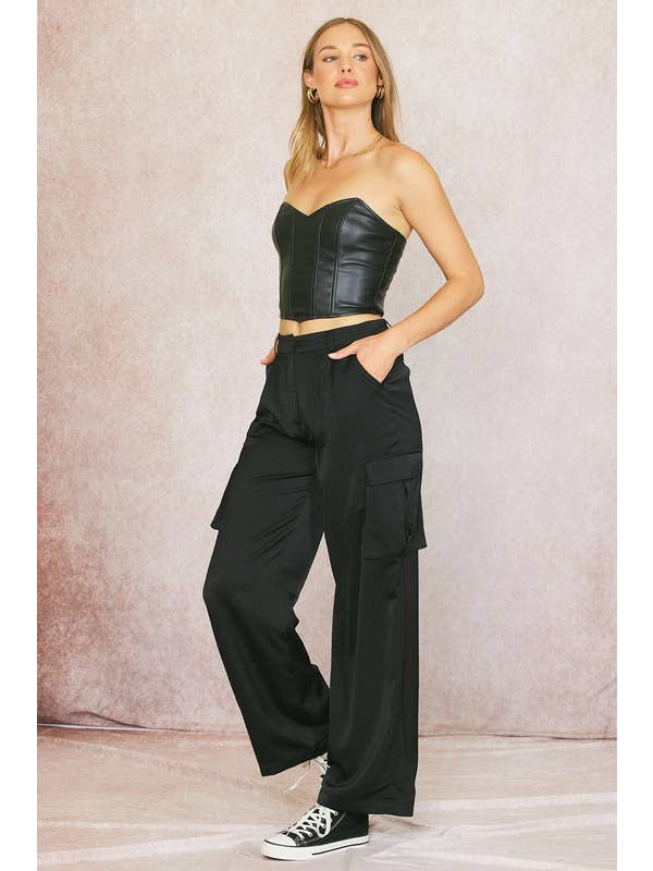 ILLA ILLA - Wholesale Pants - Women's - Satin Cargo Pants15
