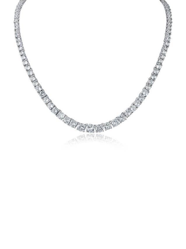 Graduated Round Necklace for wholesale by CZ by Kenneth Jay Lane