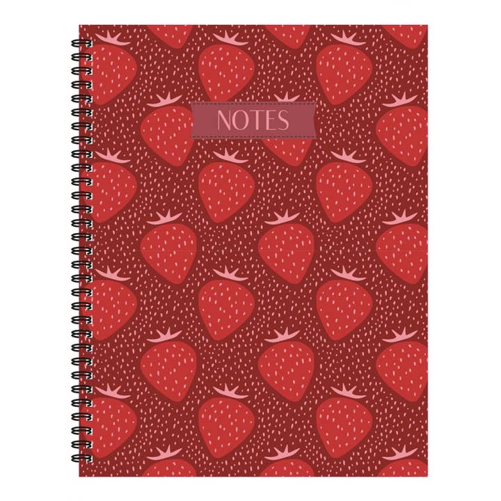 Cahier ligné en spirale Juicy Strawberries, 8,5 x 11 po pour la vente par Amy Designs