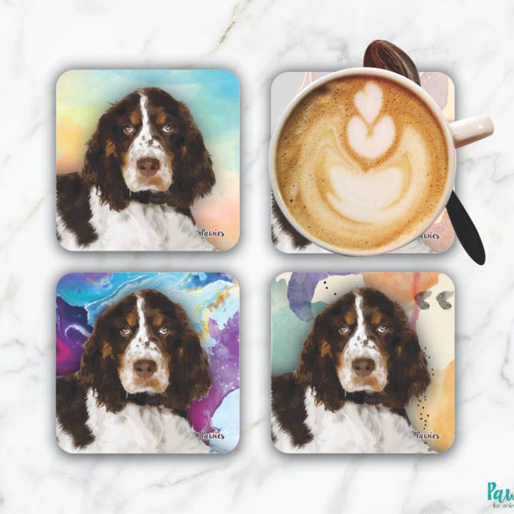 Set de 4 sous-verres Springer Spaniel pour la vente par pawies