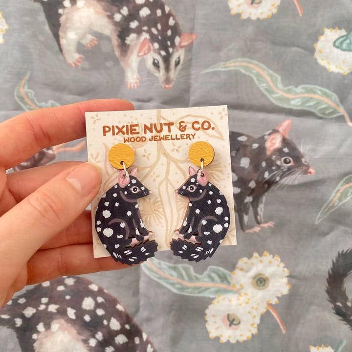 Pixie Nut & Co. - Wholesale Dangle Earrings - Eastern Quoll Australian Animal Earrings3