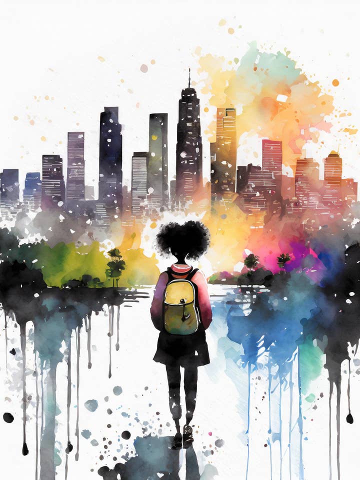 BG Traveler Ladera Heights Fine Art Greeting Card for wholesale by Blacartistry