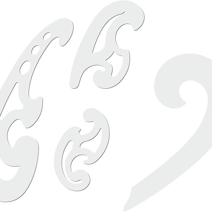 Liquidraw French Curve Set of 4 Rulers Clear Technical Drawing Stencil Templates French Curves Armhole Curve Ruler for wholesale by Liquidraw