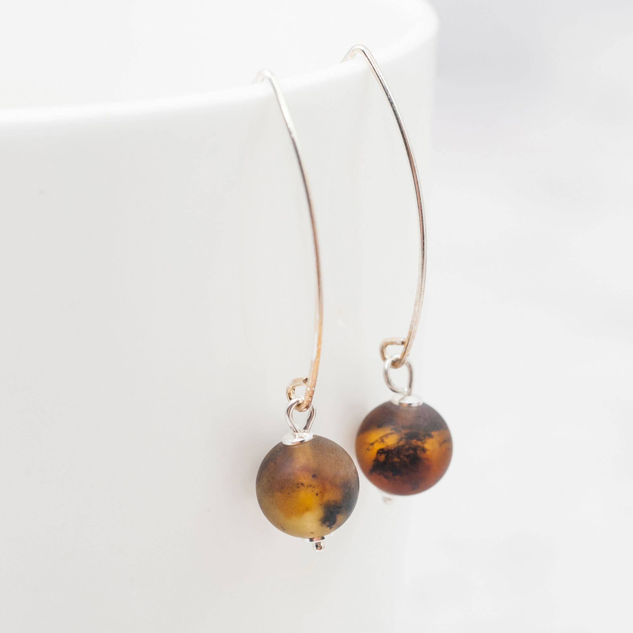 Marcin Waryszak - Wholesale Hoop Earrings - Green Amber Earrings Natural Baltic Amber Earrings Amber1