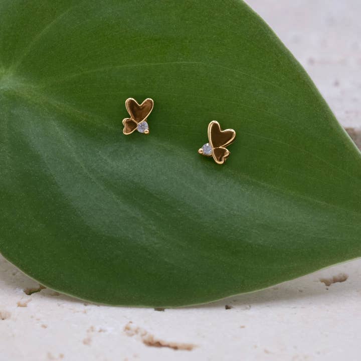 Mini Hart Studs "Yara" met Diamant voor wholesale door Studio Karl