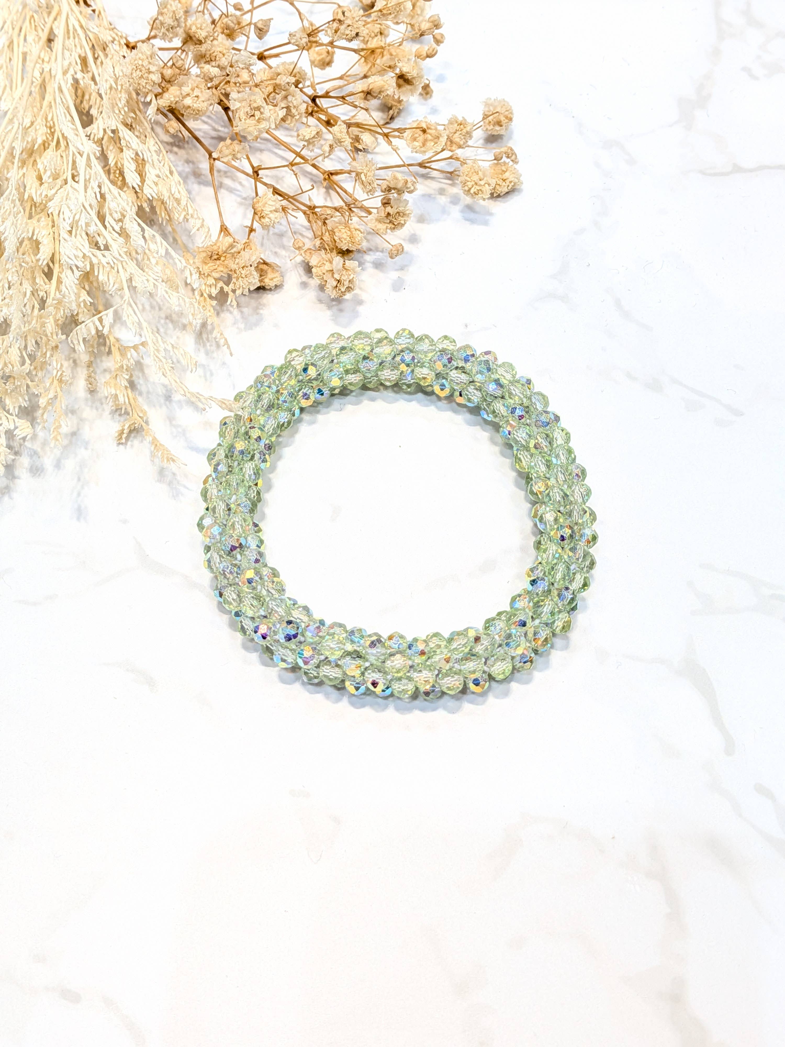 LOLO & YAYA - Vendita all'ingrosso Bracciali a catena e a maglie - Bracciale effetto cristallo tono verde0