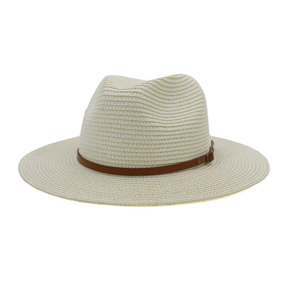 Suzie Q USA - Wholesale Straw Hat - Women's - Brown Leather Belt Big Eaves Jazz Straw Hat12