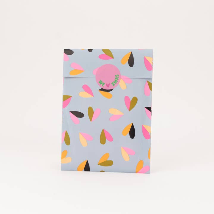 liebevoll verpackt - Vente Pochette cadeau - Sacs en papier cœurs bicolores, bleu