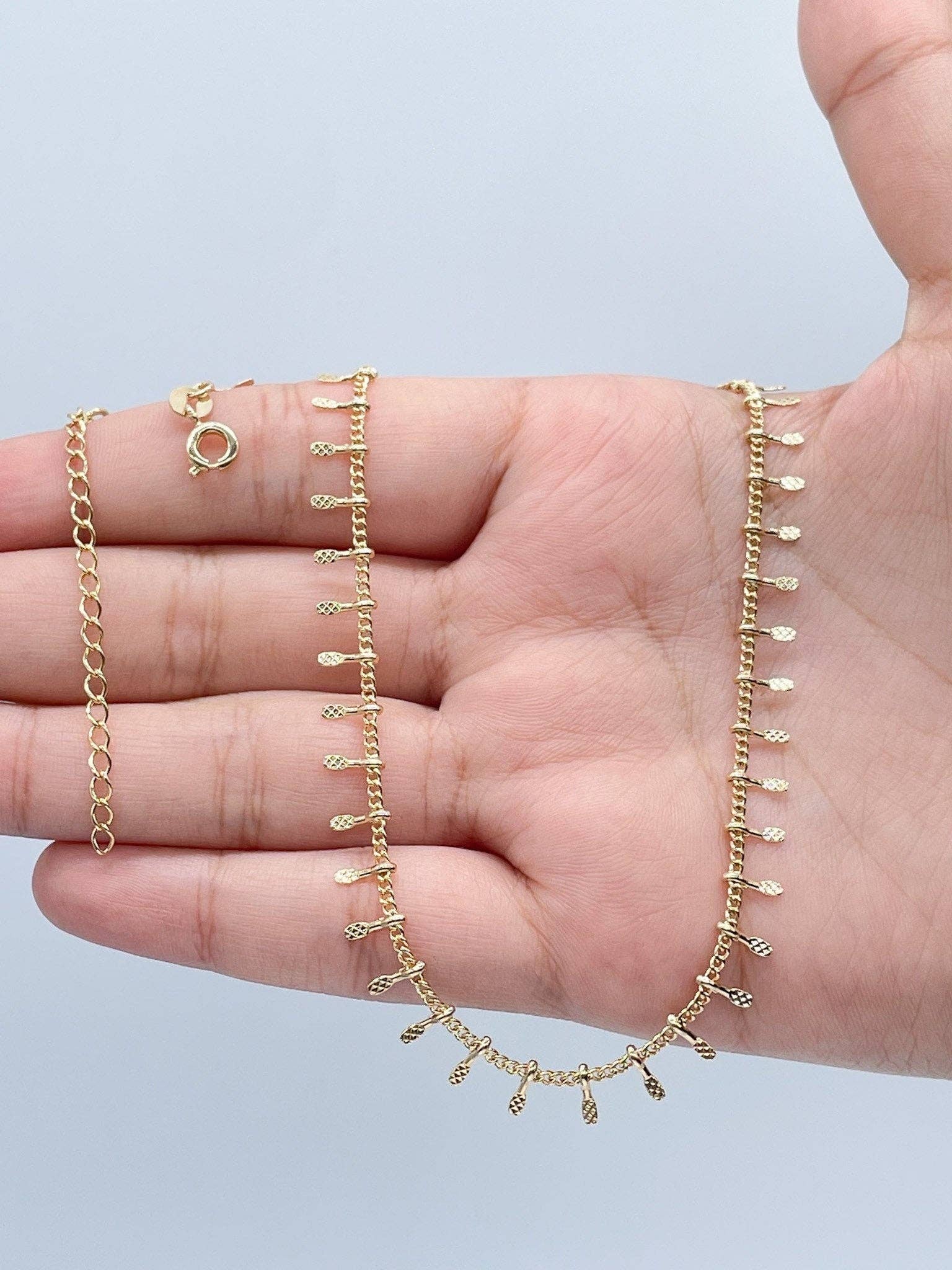 Milie – wholesale Choker/collar – 18k GF Fringe Choker Necklace: Bohemian Dangle Chain1