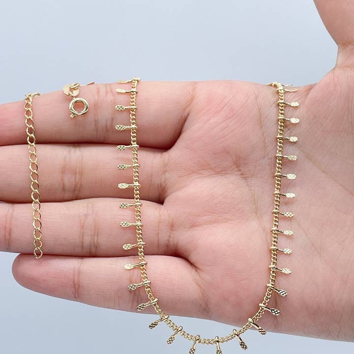 Milie – wholesale Choker/collar – 18k GF Fringe Choker Necklace: Bohemian Dangle Chain1