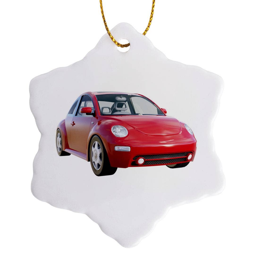 3dRose - Wholesale Ornament - 3dRose, Euro Car Red, Ornament0