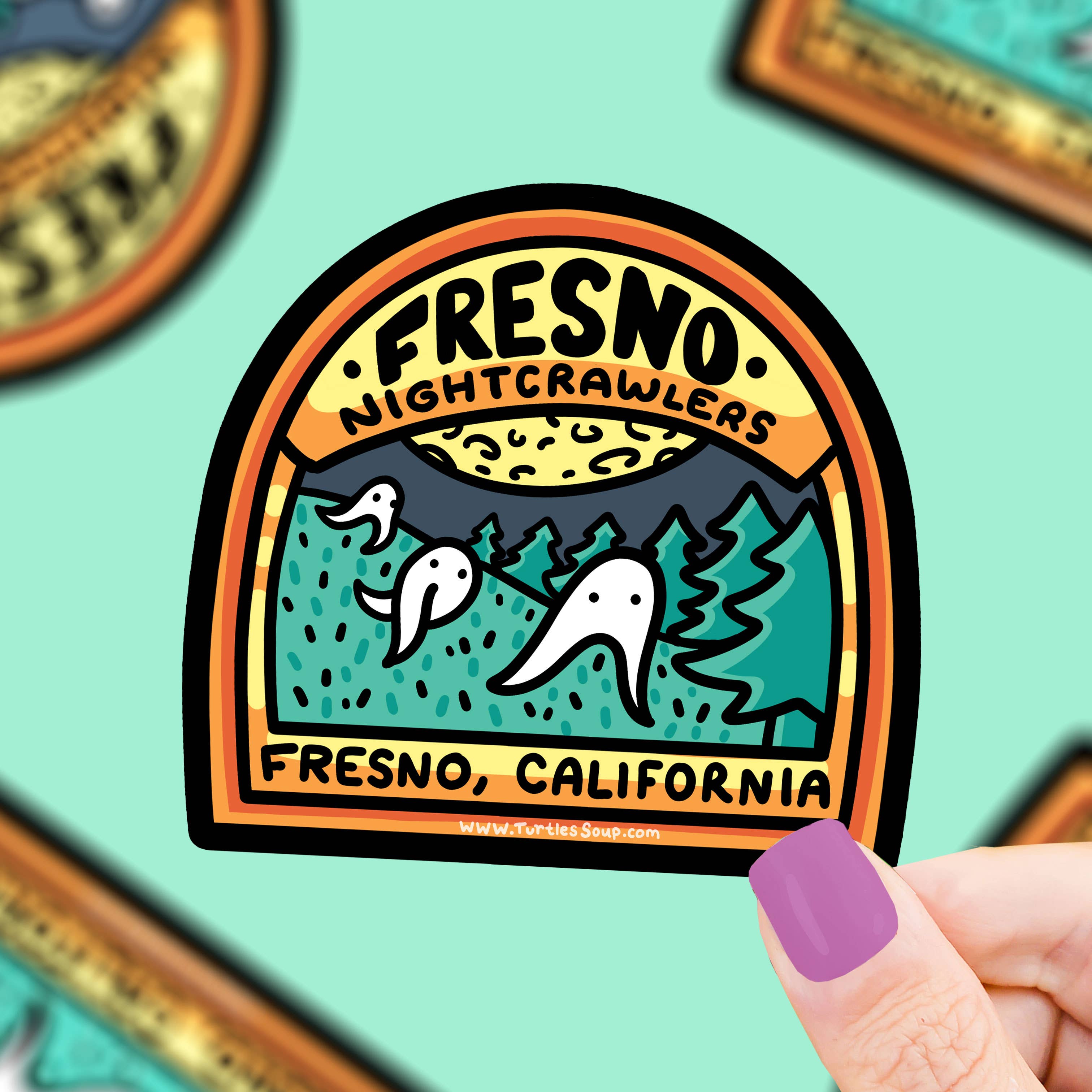 Turtle's Soup - Wholesale Sticker - Fresno Nightcrawlers Cryptid    Sighting Vinyl Sticker0