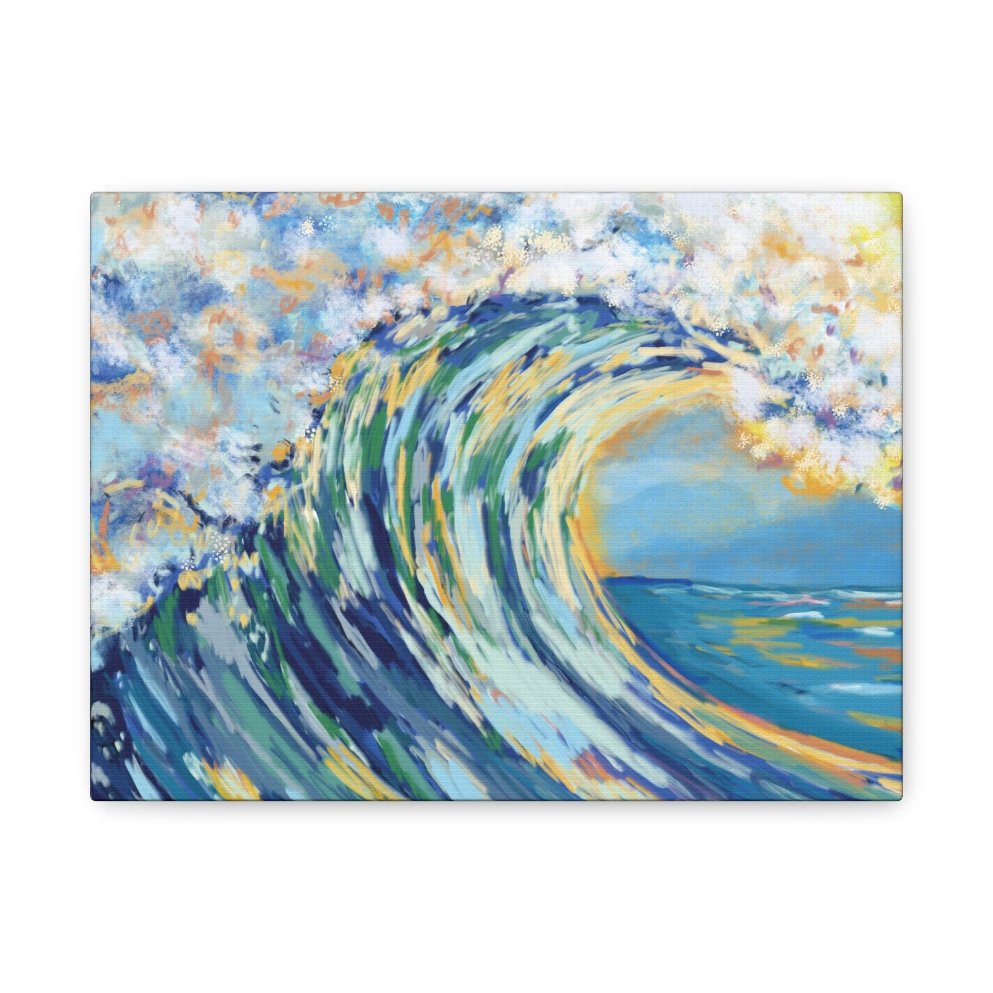 Blue Cava - Wholesale Canvas Art - Ocean Wave Art Canvas Print - Stretched 1.25" Depth1