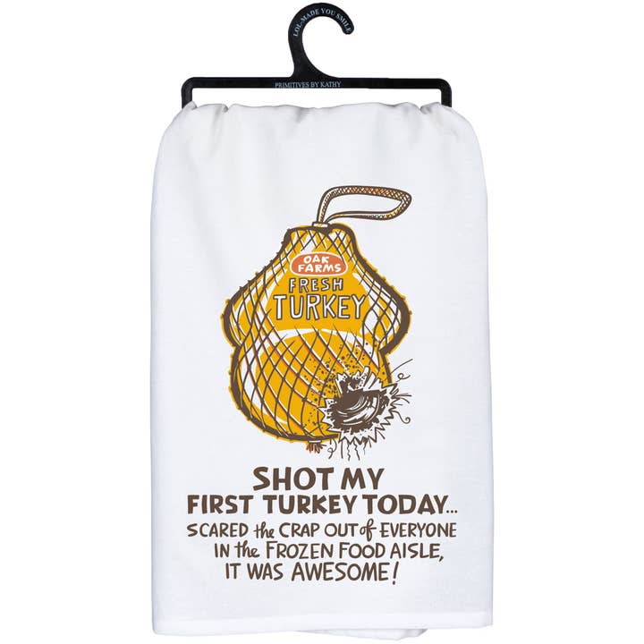 First Turkey Kitchen Towel for wholesale by Primitives by Kathy